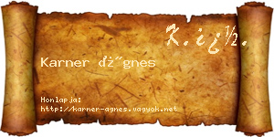 Karner Ágnes névjegykártya