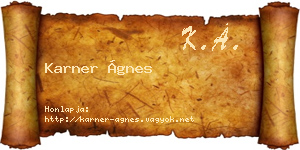 Karner Ágnes névjegykártya